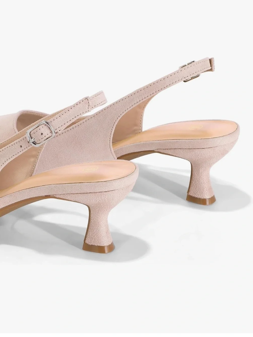 Nude color kitten heels